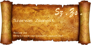 Szarvas Zsanett névjegykártya
